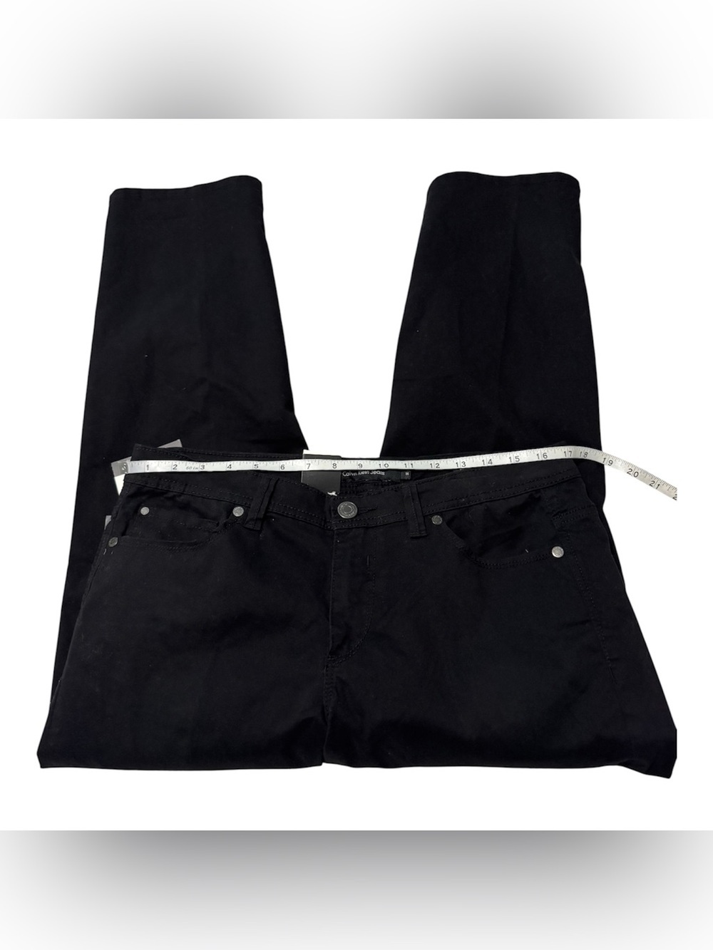 Calvin Klein Power Jeans Skinny Crop Women’s Black Denim Pants Size 14 NWT